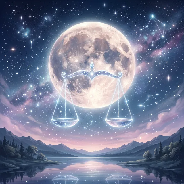 月亮天秤座 靜謐星空 魔法天平與宇宙星輝