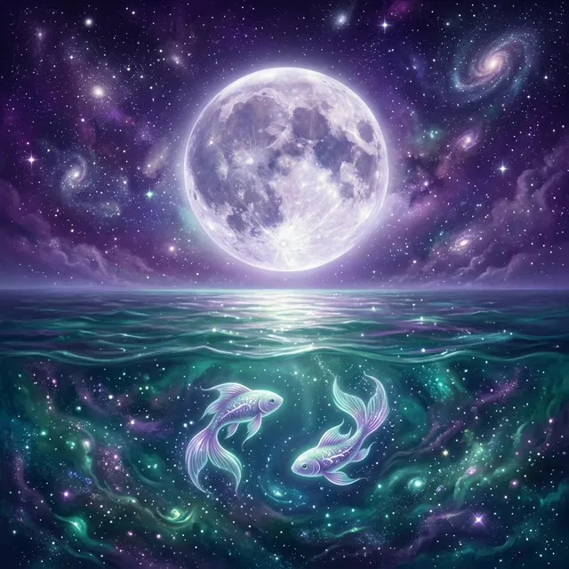 月亮雙魚座 靜謐星空 魔法雙魚與浩瀚星雲