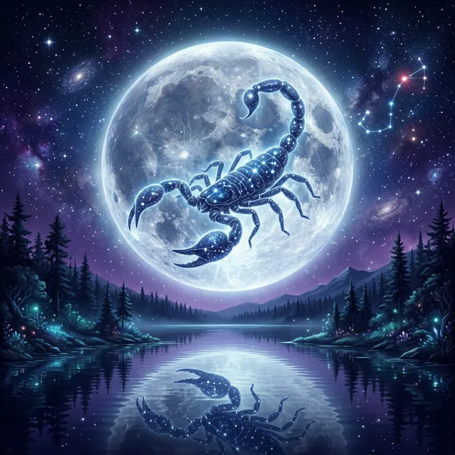 月亮天蠍座 靜謐星空 幽暗神祕的宇宙天蠍